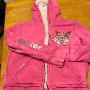Butter Fleece hoodie jacket with  beads tiger